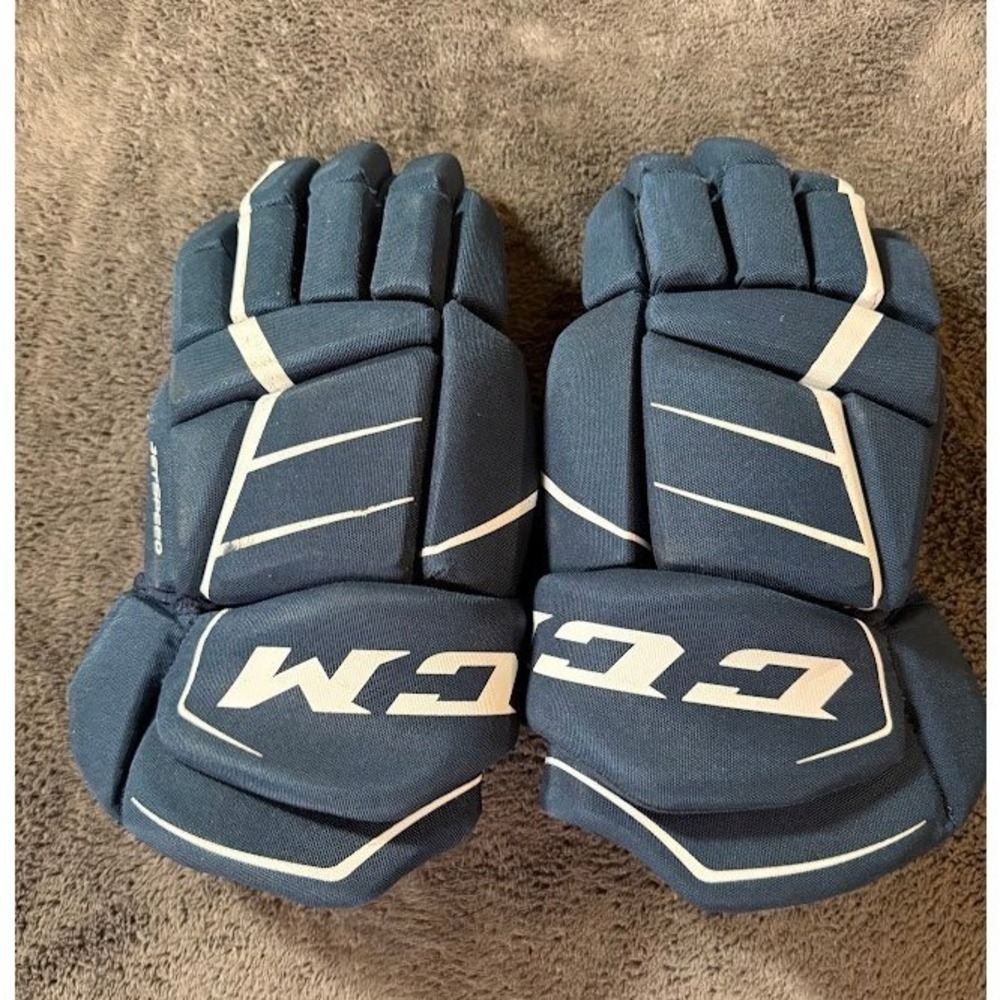 CCM JetSpeed FT350 Hockey Gloves Navy Blue White 15 Inch 38cm Adult